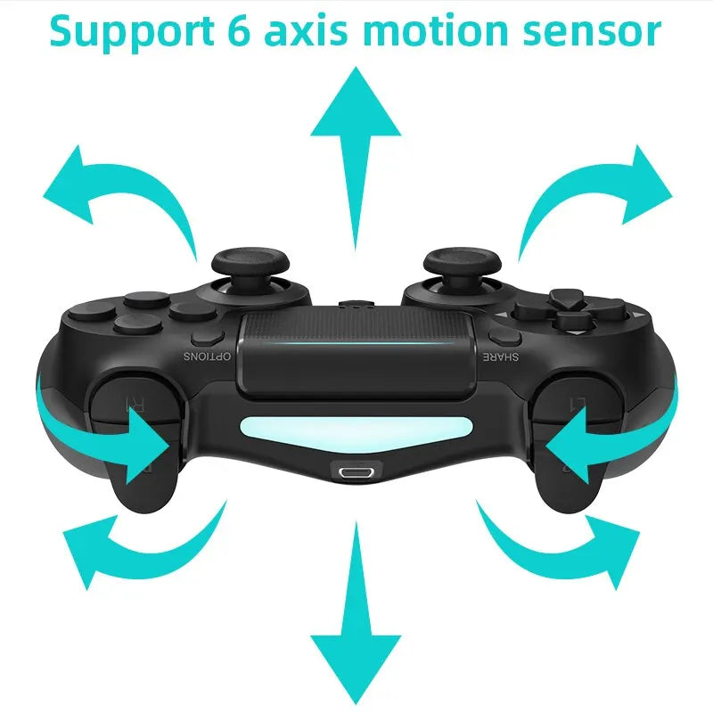 Controle DATA FROG Bluetooth Compatível – Sem Fio para PS4/Slim/Pro, PC, iOS e Android, com Dupla Vibração e Gamepad Ergonômico