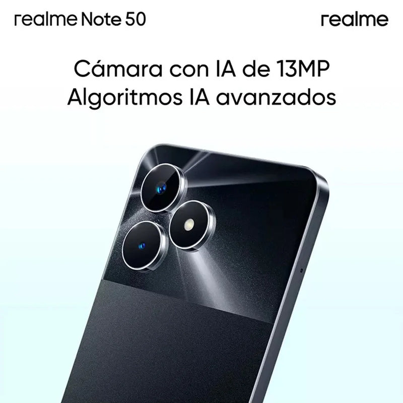 Smartphone Realme Note 50 64GB, Tela 6,74” 90Hz, 3GB RAM, Câmera 13MP com IA, Bateria 5000mAh, Design Ultra Fino
