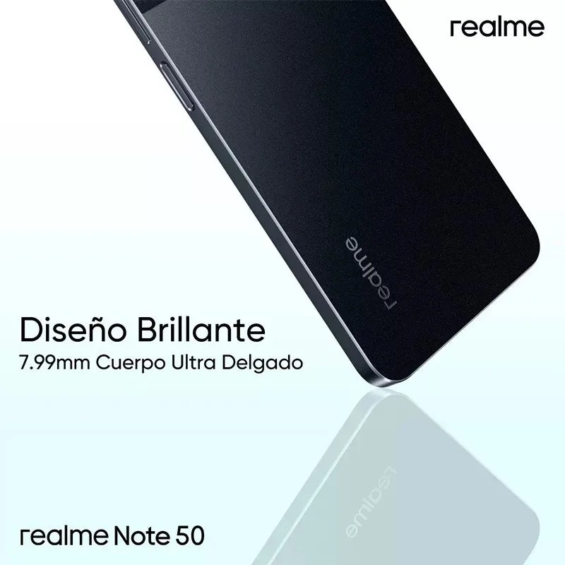 Smartphone Realme Note 50 64GB, Tela 6,74” 90Hz, 3GB RAM, Câmera 13MP com IA, Bateria 5000mAh, Design Ultra Fino