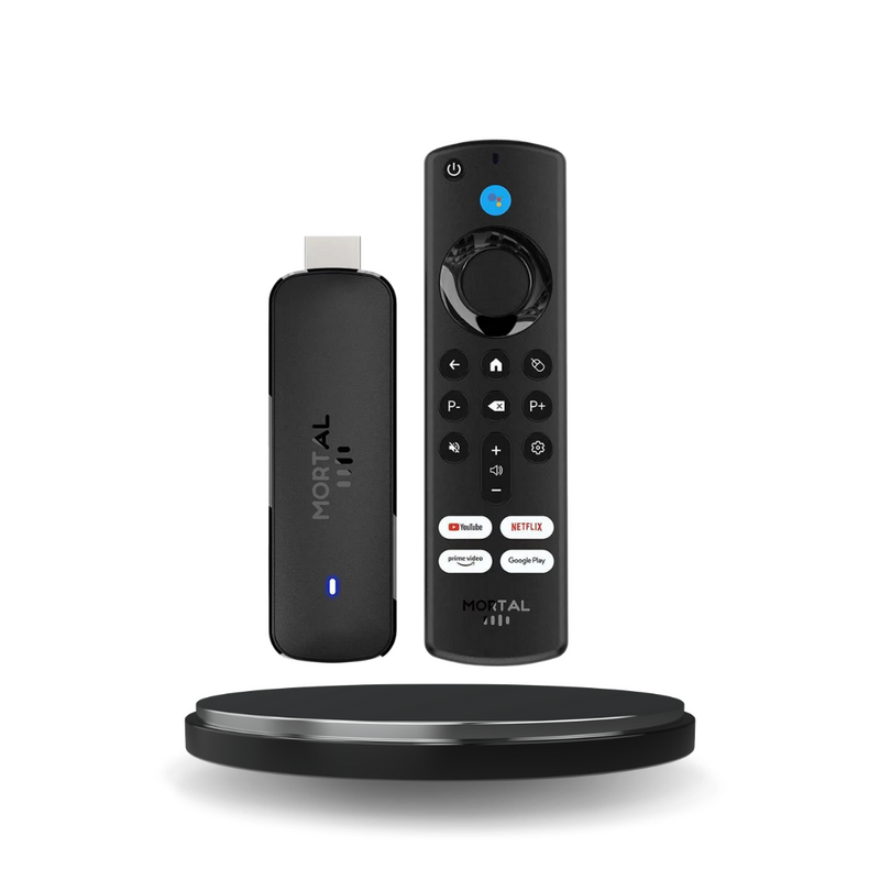 Mortal Q8 TV Stick Android 14 – Versão Global com Controle por Voz, Suporte 8K/4K, Wi-Fi 6, Netflix e YouTube – Streaming Rápido tipo Fire TV Stick